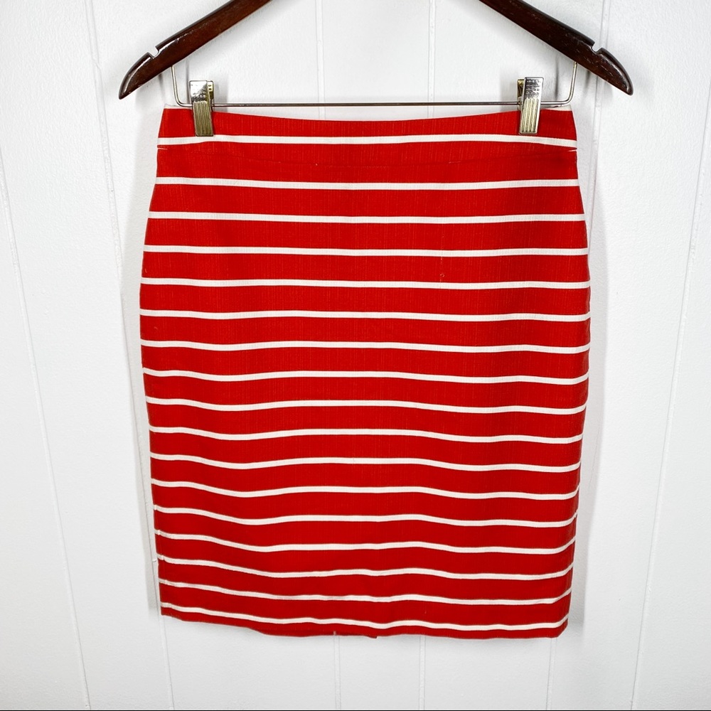 Banana Republic Red and White Stripes Pencil Skirt 4